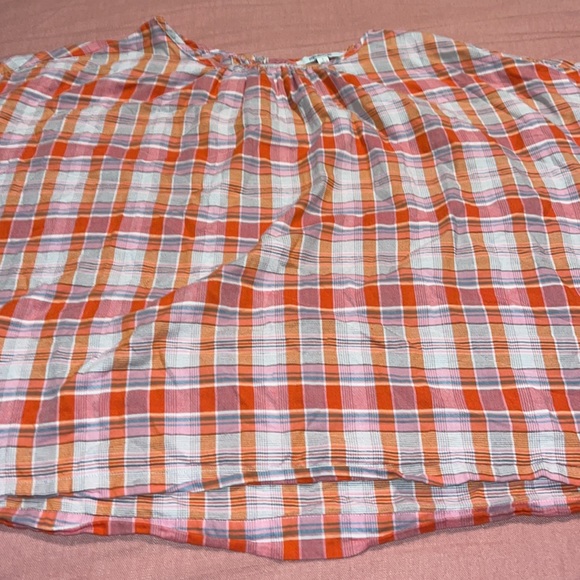 madewell // plaid shirred neck boxy top - Picture 6 of 10